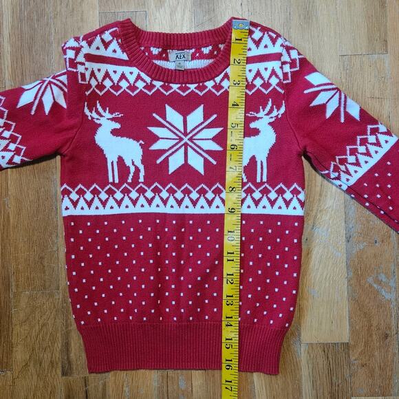 Maximus Rex Boys Sweater Size 6‎ Red Reindeer Fair Isle Nordic Christmas Knit - Picture 7 of 9